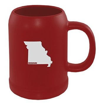 22 oz Ceramic Stein Coffee Mug - Missouri State Outline - Missouri State Outline