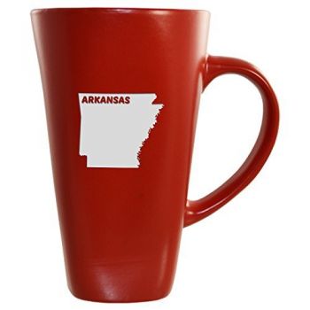 16 oz Square Ceramic Coffee Mug - Arkansas State Outline - Arkansas State Outline