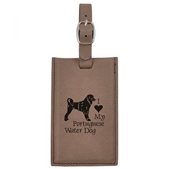 Travel Baggage Tag with Privacy Cover  - I Love My Portuguese Water Dog