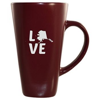 16 oz Square Ceramic Coffee Mug - Alaska Love - Alaska Love