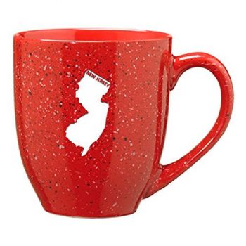 16 oz Ceramic Coffee Mug with Handle - New Jersey State Outline - New Jersey State Outline