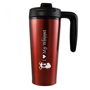 16 oz Insulated Tumbler with Lid  - I Love My Whippet