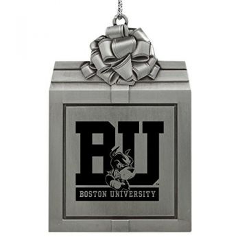 Pewter Gift Box Ornament - Boston University