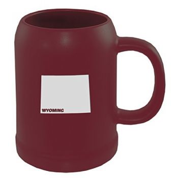 22 oz Ceramic Stein Coffee Mug - Wyoming State Outline - Wyoming State Outline