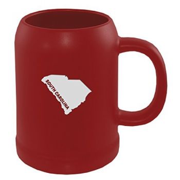 22 oz Ceramic Stein Coffee Mug - South Carolina State Outline - South Carolina State Outline
