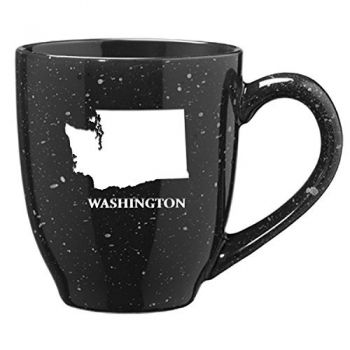 16 oz Ceramic Coffee Mug with Handle - Washington State Outline - Washington State Outline