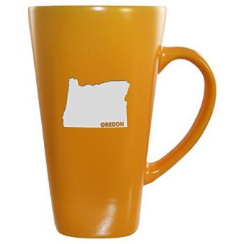 16 oz Square Ceramic Coffee Mug - Oregon State Outline - Oregon State Outline