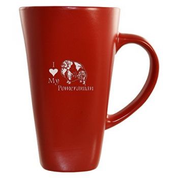 16 oz Square Ceramic Coffee Mug  - I Love My Pomeranian