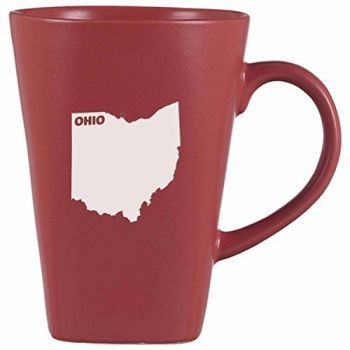 14 oz Square Ceramic Coffee Mug - Ohio State Outline - Ohio State Outline