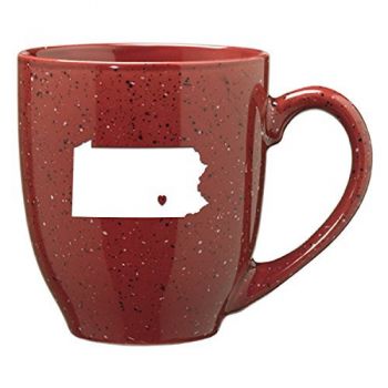16 oz Ceramic Coffee Mug with Handle - I Heart Pennsylvania - I Heart Pennsylvania