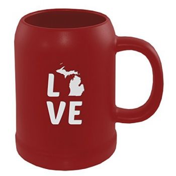 22 oz Ceramic Stein Coffee Mug - Michigan Love - Michigan Love
