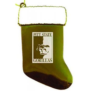 Pewter Stocking Christmas Ornament - PITT State Gorillas