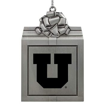 Pewter Gift Box Ornament - Utah Utes