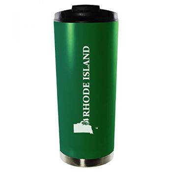 16 oz Vacuum Insulated Tumbler with Lid - Rhode Island State Outline - Rhode Island State Outline