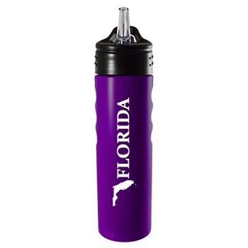 24 oz Stainless Steel Sports Water Bottle - Florida State Outline - Florida State Outline
