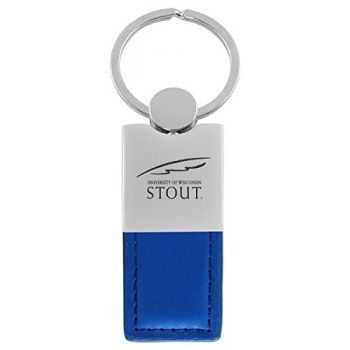 Modern Leather and Metal Keychain - Wisconsin-Stout