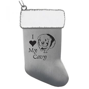 Pewter Stocking Christmas Ornament  - I Love My Cavy