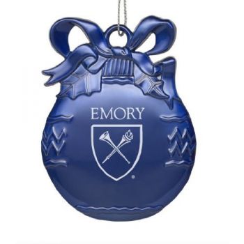 Pewter Christmas Bulb Ornament - Emory Eagles