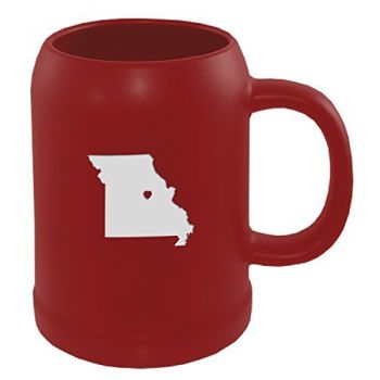 22 oz Ceramic Stein Coffee Mug - I Heart Missouri - I Heart Missouri