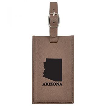 Travel Baggage Tag with Privacy Cover - Arizona State Outline - Arizona State Outline