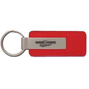 Stitched Leather and Metal Keychain - CSU Chico Wildcats
