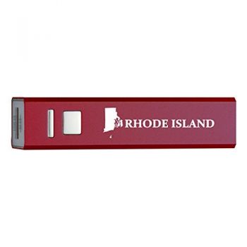 Quick Charge Portable Power Bank 2600 mAh - Rhode Island State Outline - Rhode Island State Outline