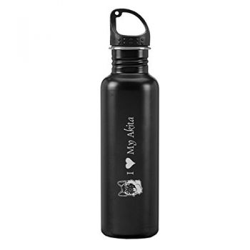 24 oz Reusable Water Bottle  - I Love My Akita