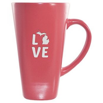 16 oz Square Ceramic Coffee Mug - Michigan Love - Michigan Love
