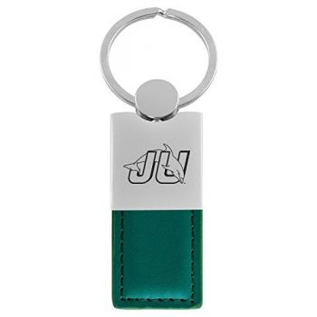 Modern Leather and Metal Keychain - Jacksonville Dolphins