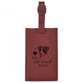 Travel Baggage Tag with Privacy Cover  - I Love My Jack Russel Terrier
