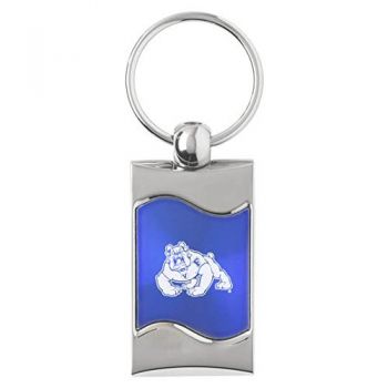 Keychain Fob with Wave Shaped Inlay - Fresno State Bulldogs