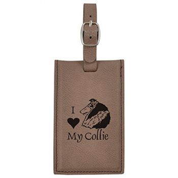 Travel Baggage Tag with Privacy Cover  - I Love My Collie