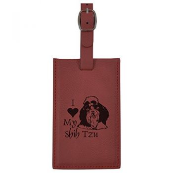 Travel Baggage Tag with Privacy Cover  - I Love My Shih Tzu