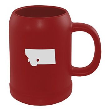 22 oz Ceramic Stein Coffee Mug - I Heart Montana - I Heart Montana