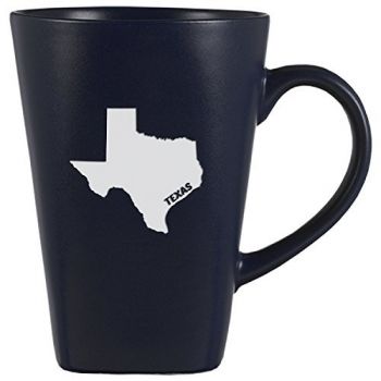 14 oz Square Ceramic Coffee Mug - Texas State Outline - Texas State Outline