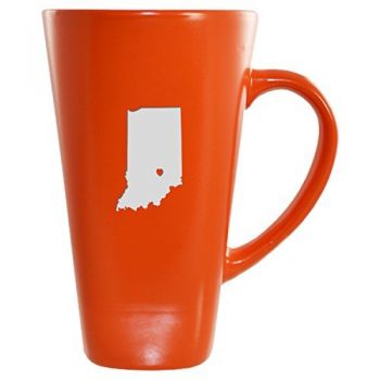 16 oz Square Ceramic Coffee Mug - I Heart Indiana - I Heart Indiana