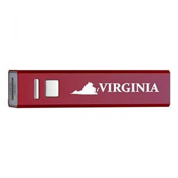 Quick Charge Portable Power Bank 2600 mAh - Virginia State Outline - Virginia State Outline