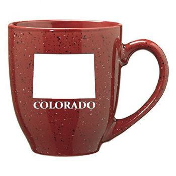 16 oz Ceramic Coffee Mug with Handle - Colorado State Outline - Colorado State Outline