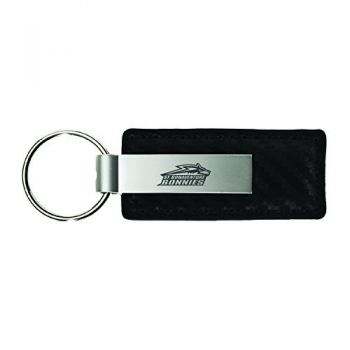 Carbon Fiber Styled Leather and Metal Keychain - St. Bonaventure Bonnies