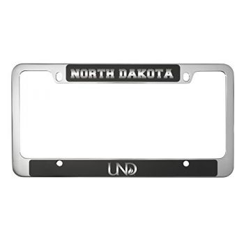 Stainless Steel License Plate Frame - North Dakota Fighting Hawks