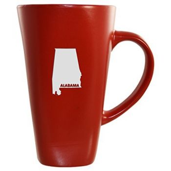 16 oz Square Ceramic Coffee Mug - Alabama State Outline - Alabama State Outline