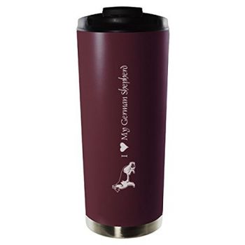 16 oz Vacuum Insulated Tumbler with Lid  - I Love My German Shepard