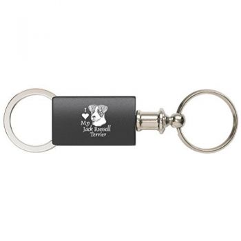 Detachable Valet Keychain Fob  - I Love My Jack Russel Terrier