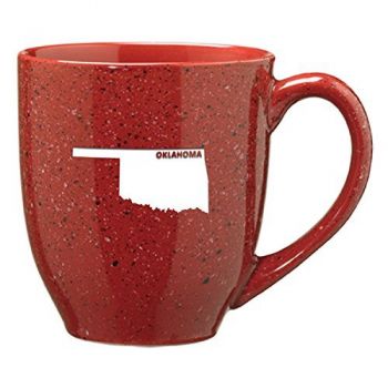 16 oz Ceramic Coffee Mug with Handle - Oklahoma State Outline - Oklahoma State Outline