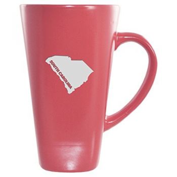 16 oz Square Ceramic Coffee Mug - South Carolina State Outline - South Carolina State Outline