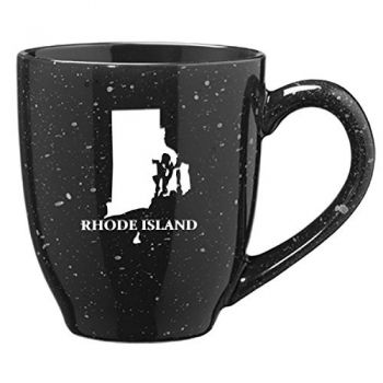 16 oz Ceramic Coffee Mug with Handle - Rhode Island State Outline - Rhode Island State Outline