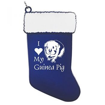 Pewter Stocking Christmas Ornament  - I Love My Guinea Pig