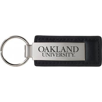 Stitched Leather and Metal Keychain - Oakland Grizzlies