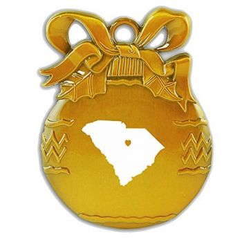 Pewter Christmas Bulb Ornament - I Heart South Carolina - I Heart South Carolina