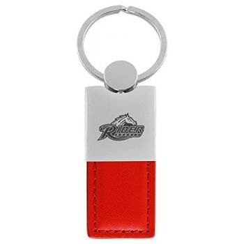 Modern Leather and Metal Keychain - Rider Broncos